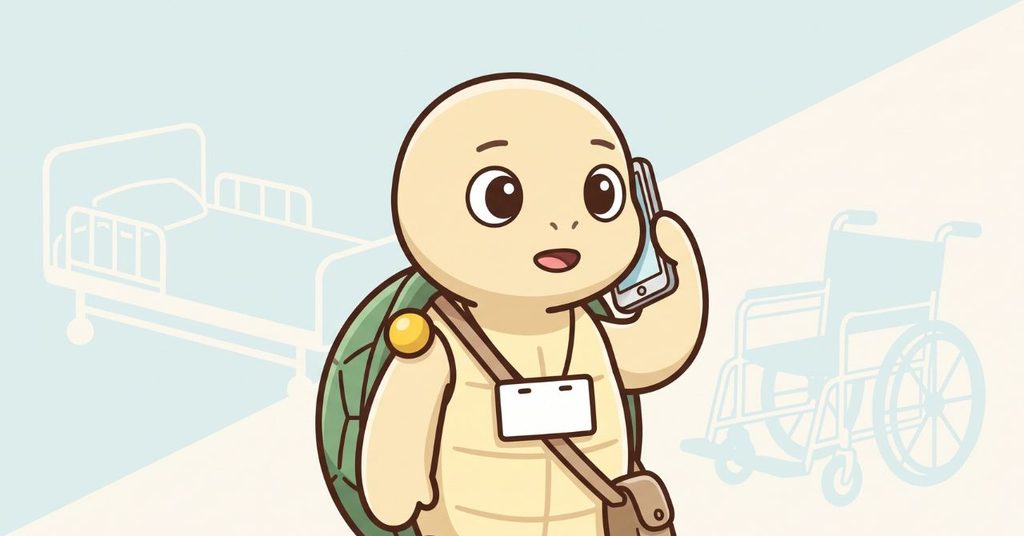 電話越しに家族からの質問に答える相談員のイラスト