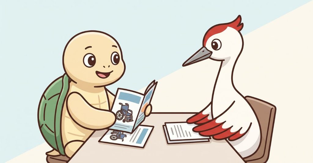 ケアマネジャーや福祉用具専門相談員との面談のイラスト